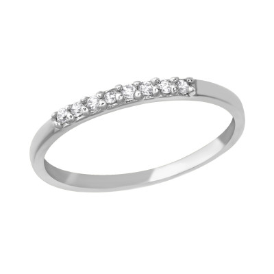 Silver Round Ring with Cubic Zirconia