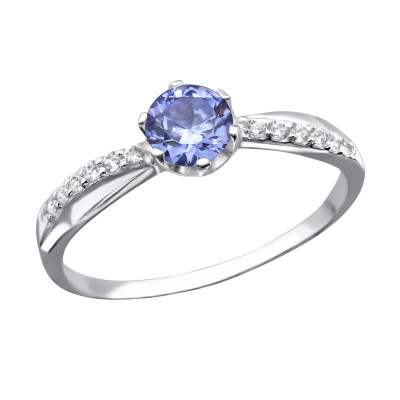 Silver Round Ring with Cubic Zirconia