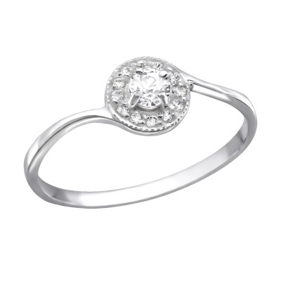 Silver Round Ring with Cubic Zirconia