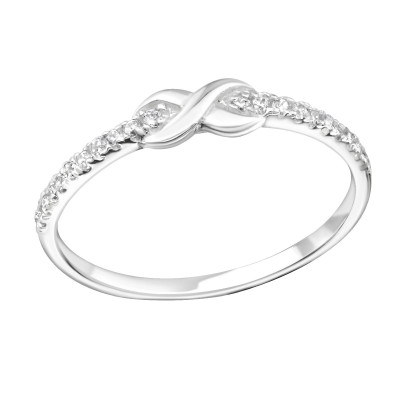 Silver Infinity Ring with Cubic Zirconia