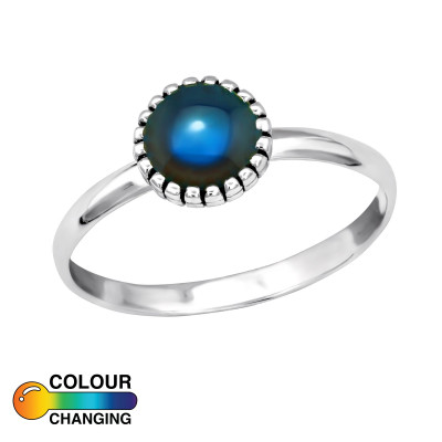 Silver Round Mood Ring