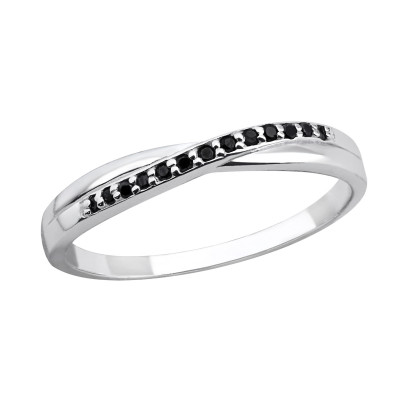 Silver Intertwining Ring with Cubic Zirconia