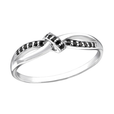 Silver Knot Ring with Cubic Zirconia