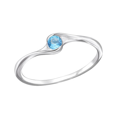 Silver Solitaire Ring with Cubic Zirconia