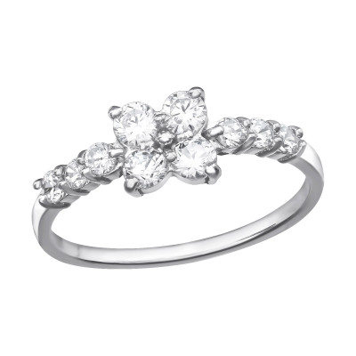 Silver Sparkling Ring with Cubic Zirconia