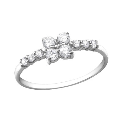 Silver Sparkling Ring with Cubic Zirconia