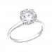 Silver Round Ring with Cubic Zirconia