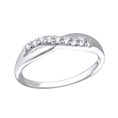 Infinity Sterling Silver Ring with Cubic Zirconia