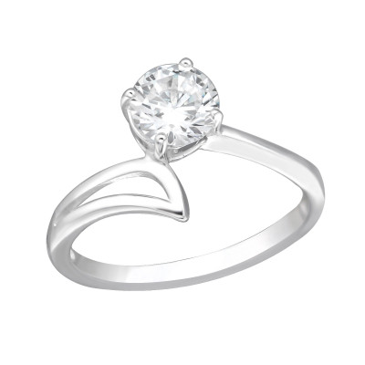 Silver Round Ring with Cubic Zirconia