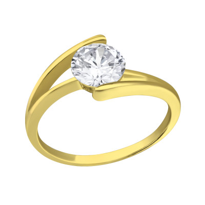 Silver Solitaire Ring with Cubic Zirconia