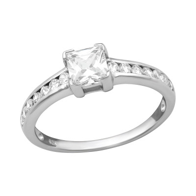 Silver Sparkling Ring with Cubic Zirconia