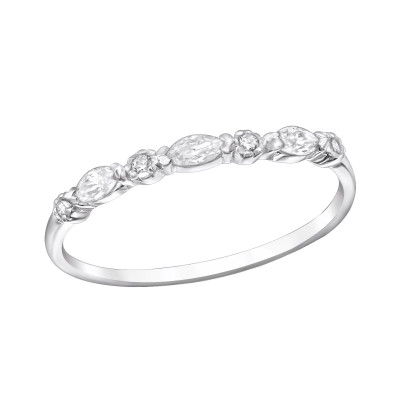 Silver Stackable Ring with Cubic Zirconia