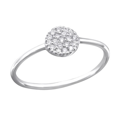 Silver Round Ring with Cubic Zirconia