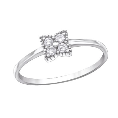 Silver Sparkling Ring with Cubic Zirconia