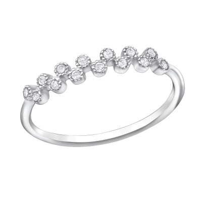 Silver Stackable Ring with Cubic Zirconia