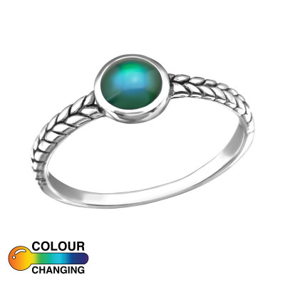 Silver Oxidized Mood Ring