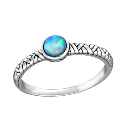 Silver Oxidized Ring with Azure