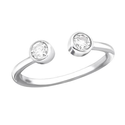 Silver Open Ring with Cubic Zirconia