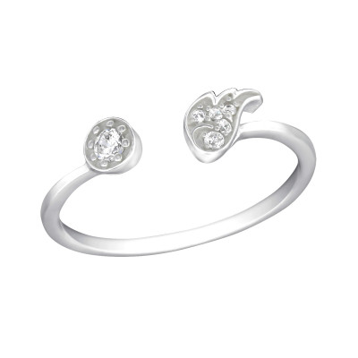 Open Wing Sterling Silver Ring with Cubic Zirconia