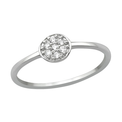 Silver Round Ring with Cubic Zirconia