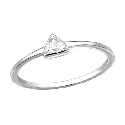 Silver Triangle Ring with Cubic Zirconia