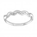 Silver Twisted Ring with Cubic Zirconia