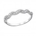 Silver Twisted Ring with Cubic Zirconia