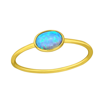 Oval Sterling Silver Ring with Opal