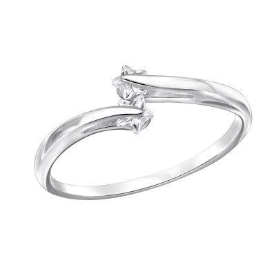 Silver Open Ring with Star Cubic zirconia