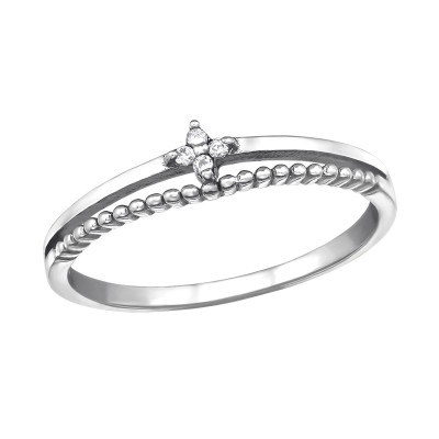 Silver Sparkling Ring with Cubic Zirconia