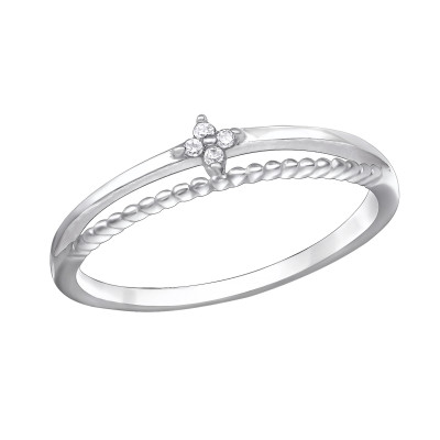 Silver Stackable Ring with Cubic Zirconia