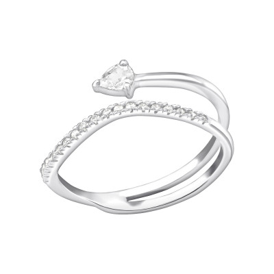 Silver Stackable Ring with Cubic Zirconia