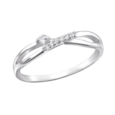 Infinity Sterling Silver Ring with Cubic Zirconia