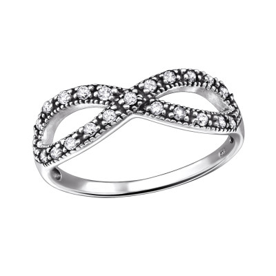 Silver Infinity Ring with Cubic Zirconia