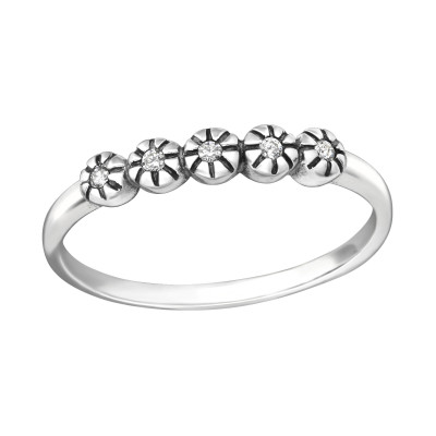 Silver Stackable Ring with Cubic Zirconia