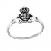 Silver Claddagh Ring with Cubic Zirconia