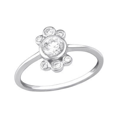 Silver Sparkling Ring with Cubic Zirconia