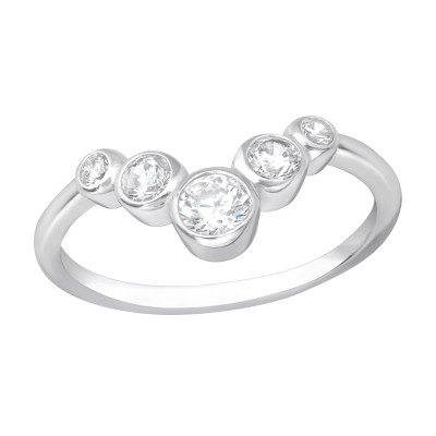 Silver Sparkling Ring with Cubic Zirconia