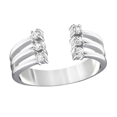 Silver Open Ring with Cubic Zirconia