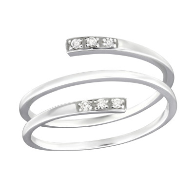 Silver Stackable Ring with Cubic Zirconia