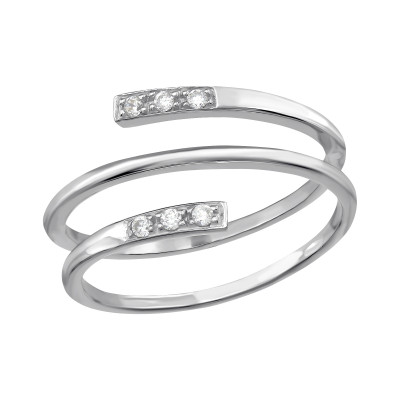 Silver Stackable Ring with Cubic Zirconia