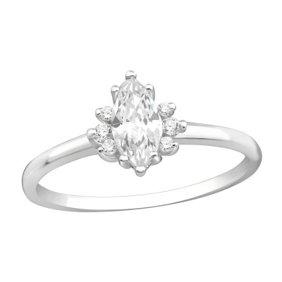 Silver Sparkling Ring with Cubic Zirconia