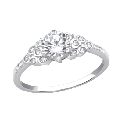 Silver Sparkling Ring with Cubic Zirconia