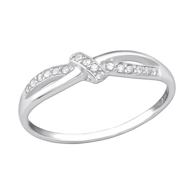 Silver Knot Ring with Cubic Zirconia