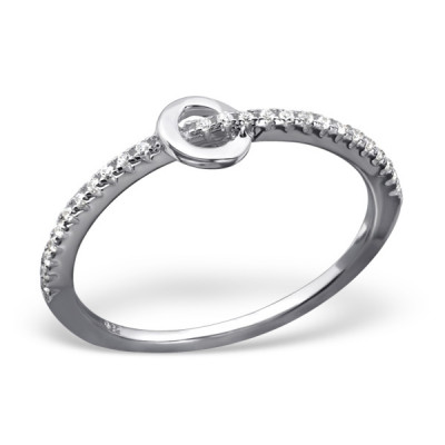 Silver Round Ring with Cubic Zirconia