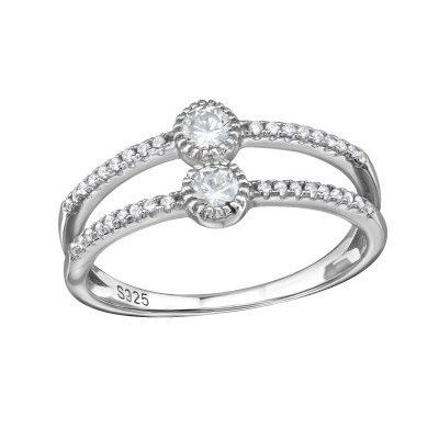 Stackable Sterling Silver Ring with Cubic Zirconia