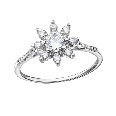 Sparking Sterling Silver Ring with Cubic Zirconia