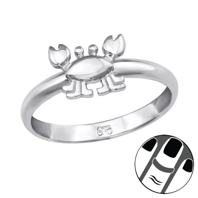 Silver Crab Midi Ring