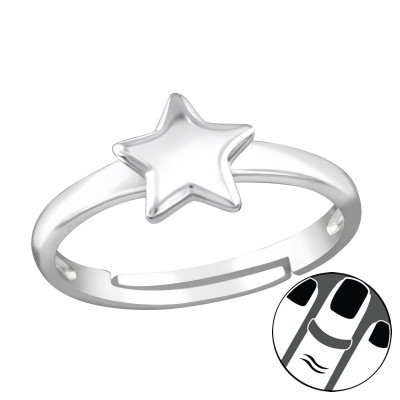 Silver Star Midi Ring