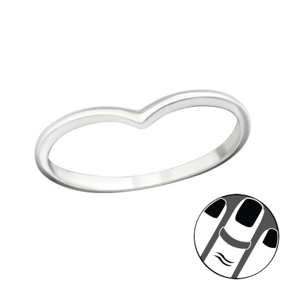 Silver V Shaped Midi Ring